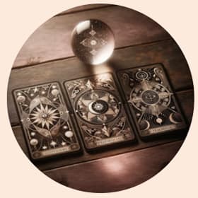 Tarotkortit pöydällä