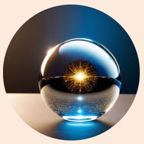 Kristallipallo ennustuspöydällä